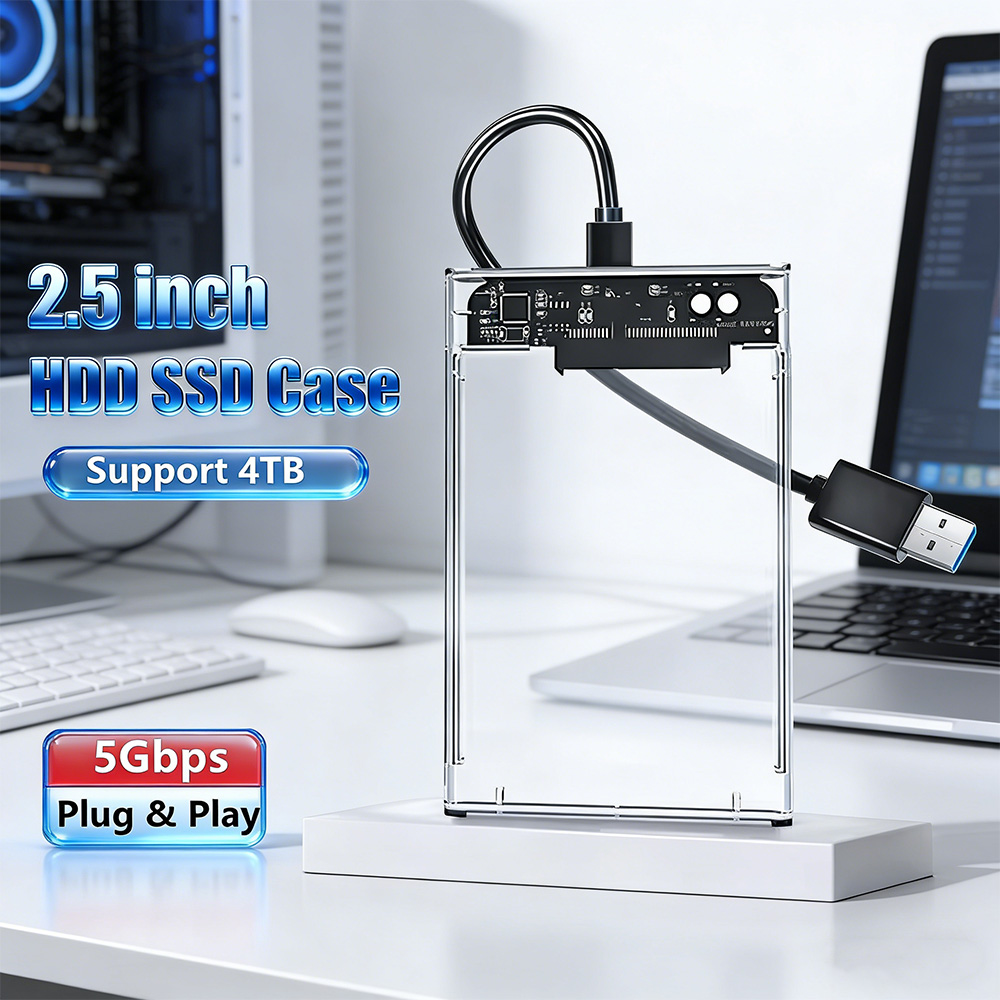 2.5インチ透明SATA-USB 3.0ハードドライブエンク - External Ssd のレビューと価格